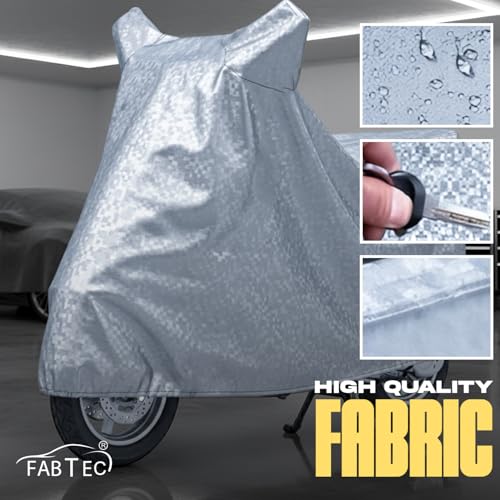 Image of FABTEC Waterproof Bike Body Cover Compatible with Suzuki Gixxer SF 250, A3 (Silver)