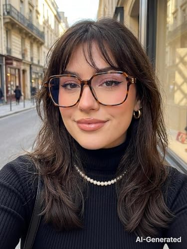 Image of VISOONE Oversized Blue Light Blocking Glasses with Chic Square TR90 Frame and Metal Temple for Women Men Ryan