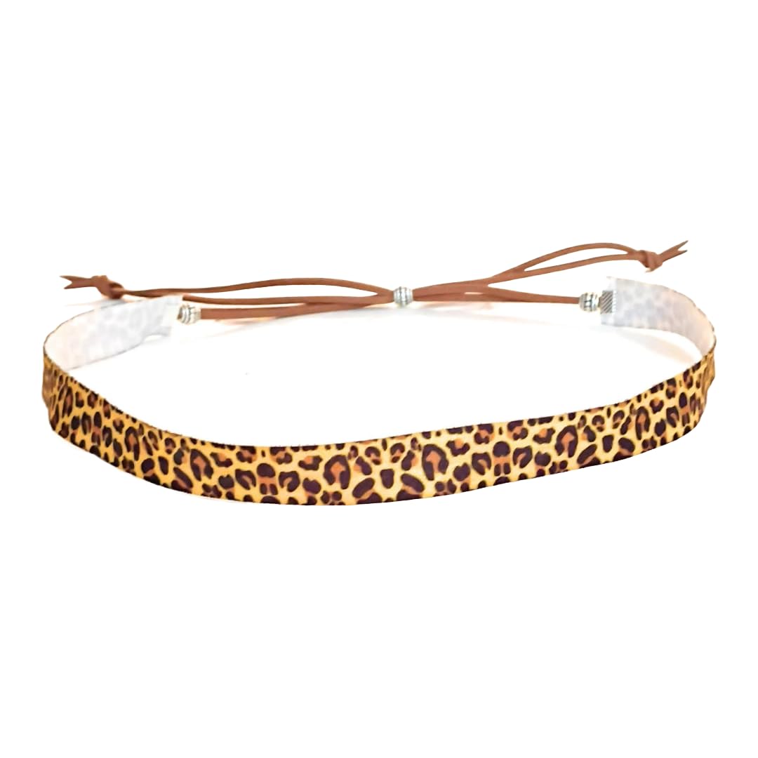 Leopard Hat Band Luxe Stretch Adjustable Size For Fedora Panama Western Cowboy Straw Hats Gift Boxed Animal Jungle Print Safari Hatband