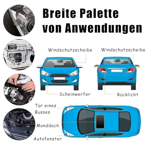 Butylrundschnur Klebeband, Windschutzscheibe Gummi Streifen,Dichtband Selbstklebend, Wasserdichtes Dichtmittel Dichtungband, Auto-Kantenschutzdichtung, 4m