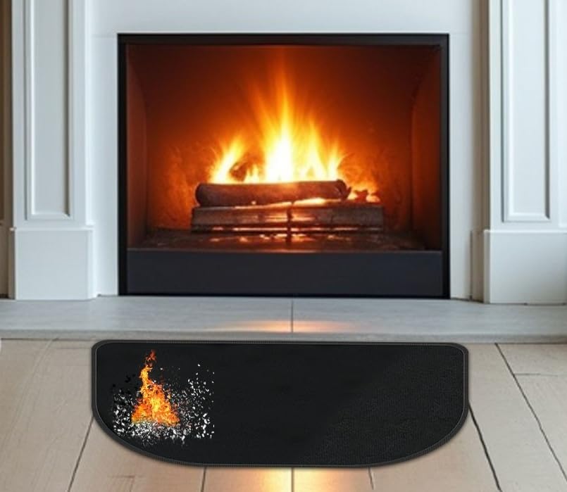 Zithgen - Alfombra ignífuga de alta temperatura, 50 x 80 cm, ignífuga para chimenea, barbacoa, soldadura, color negro