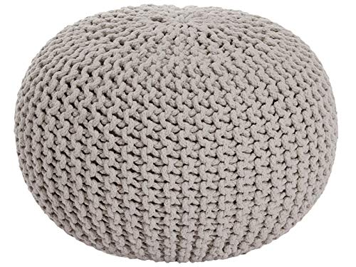 Casamia Strickhocker Pouf Sitzpouf Sitzpuff Grobstrick-Optik Ø 55 cm...