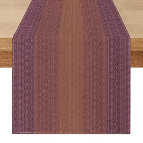 Chemin de Table Rouge Foncé Dégradé 40 x 100 cm Chemin de Table Terracotta Aspect Lin, Haute Qualité, Moderne Lavable Maison de Campagne Décoration pour...