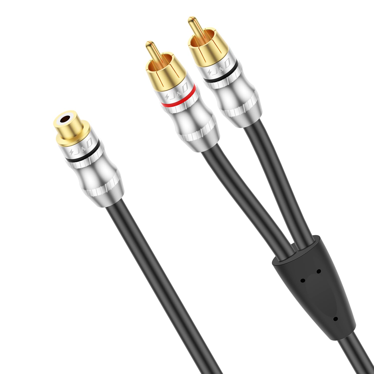 Cavo RCA J&D Maschio-maschio 0.9m, Connettori Placcati Oro 24k E Guscio In Alluminio Viola, Per Amplificatori E Home Theater