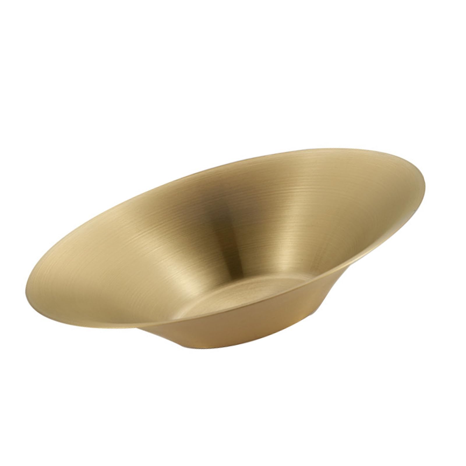 Kalttoy Gold. Korean Inspires Round Fruit Serving Plate 27Cm Stainless Steel Snacks Display Kitchen Essential Contemporary Salad Serving Bowl