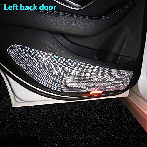 Image of eing Car Door Anti-Kick Pad Crystal Diamond Universal Door Protective Pad Anti-Kick Dirty Stickers Anti-Collision Stickers,4 Pack /Set(2 Pack for Front Door and 2 Pack for Back Seat Door),Multicolor
