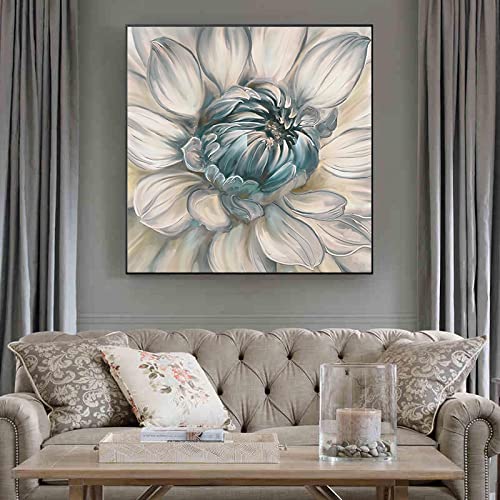Affiche fleurs abstraites KEBIA de 40x40cm pour décoration murale du salon