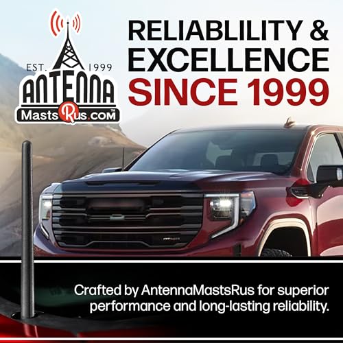 AntennaMastsRus Short Rubber Antenna for GMC Sierra 1500 (2006-2026) - German Engineered with Internal Copper Coil for Enhanced Signal Reception - Car Wash Proof & Easy Install - 6 3/4 Inch