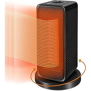 2022 Nieuwe Infrarood Verwarming Ventilatorkachel, 600/1200W Ventilatorkachel Keramiek, Keramische Ventilatorkachel, Oververhittingsbeveiliging Voor Kamer, Kantoor, Badkame, Antidumping（zwart)