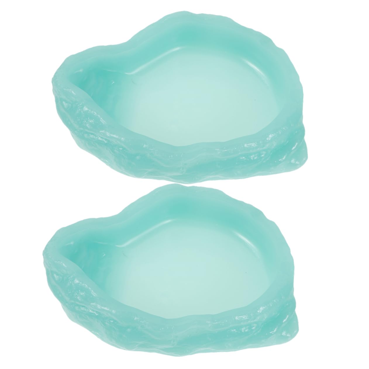 TOYANDONA 2 Ciotole per Rettili Luminescenti Resina per Tartarughe e Lucertole Design Antiscivolo e Resistente per Bevande e Accessori per Terrari