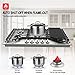 GASLAND 36 Inch Gas Cooktop, PRO GH3365SF 5 Burner Gas Stovetop with Reversible Cast Iron Grill/Griddle, Plug-in, NG/LPG Convertible Cooktops, Stainless Steel