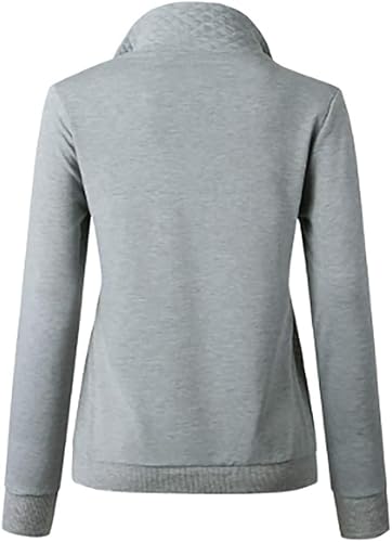 Miniatura 4 de Sudadera de manga larga acolchada para mujer, diseño casual, con cremallera, color liso. JNINTH