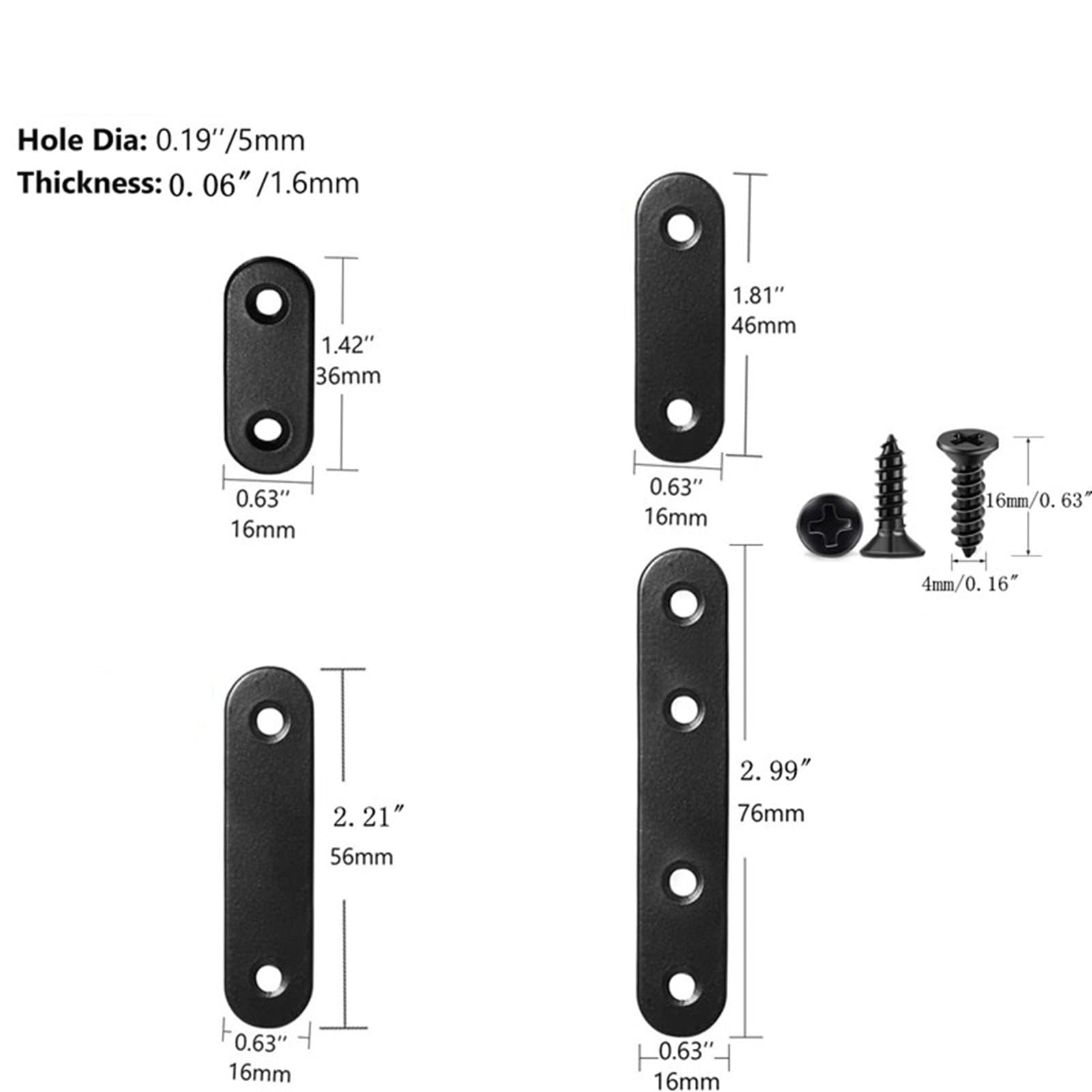 MH | Oogplaat | Rechte Beugel | Gegalvaniseerd | Plaat 66 x 15 mm