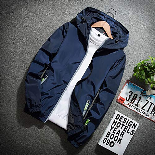 Ymosrh Men's Lightweight Work Jackets Water Resistant Rain Jacket Windproof for Hiking Fishing Running Sportswear, M-7XL4