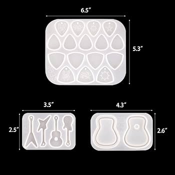 レジンキャスト　３個セット Amazon.co.jp: Mkphargin 3Pcsギターピックレジンモールドギター