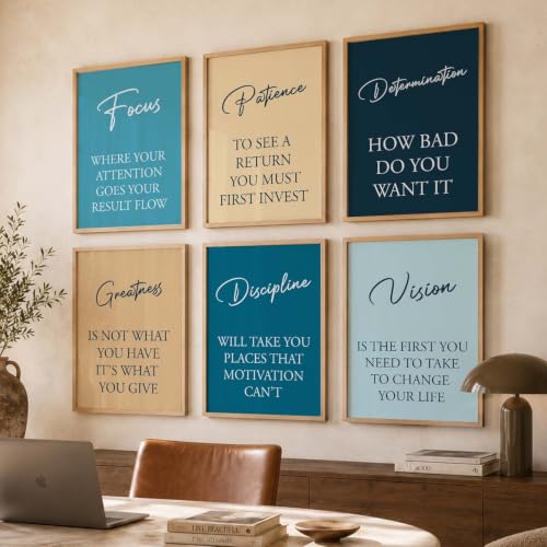 Image of kotart Quote wall Paintings with Frame for Home Decoration - Painting Living Room Bedroom Office hanging frames Set of 6 Multicolo (19X25 Inch, E)
