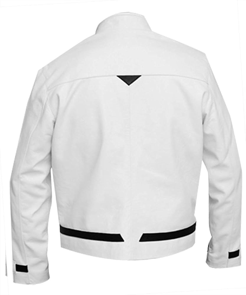 ジャケット Off-White 'Motorcycle' denim jacket Amazon.com: Lashvine Mens White Motorcycle Jacket Cafe Racer