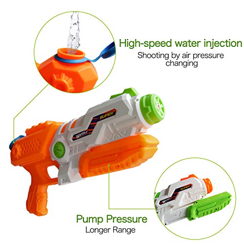 ToyerBee Water Gun for Kids, 2 Pack Squirt Guns 1200CC High Capacity &30-35 Feet Shooting Range, Water Toys for Kid&Adult