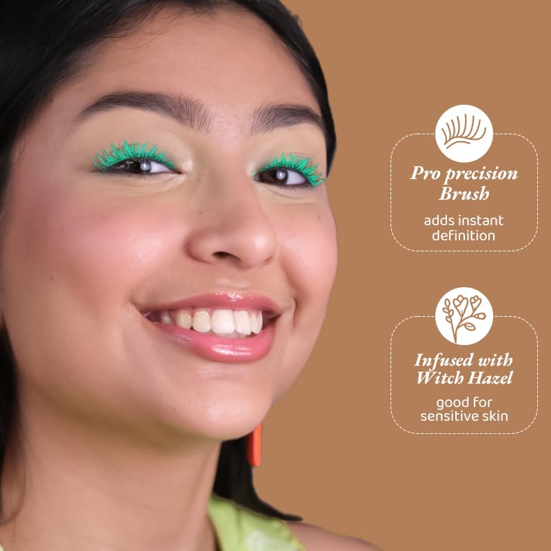 Image of Elitty Pop Colored Lush Lashes Mascara-Slay Hard (Turquoise), Waterproof, Smudge proof, Curling and lengthening, Infused with Witch Hazel and Almond Oil, Vegan & Cruelty Free-5 ML Each