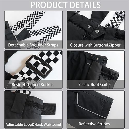 Image of WOWULOVELY Big Boy's 2-Piece Colorblock Snow Pants and Jacket Snowsuit Ski Suit