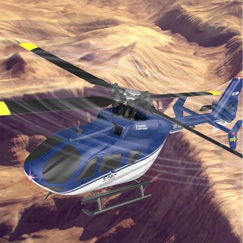 Image of EC135 C187 Remote Controlled Heli Aircraft Plane RC Helicopter add Optical Flow Positioning Single Rotor No Ailerons 6-Axis Gyroscope Altitude Hovering Aerobatics for Adults Beginners