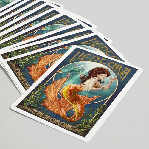 Lantern Press Naipes Poker Ventura California Sirena 52 cartas miniatura 5