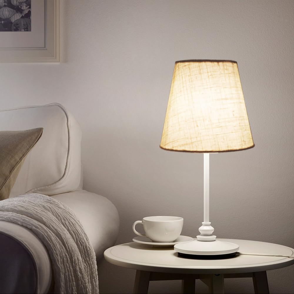 Sinta 5.5 inch E14/E27 Pantalla de lámpara Tela Coolie Moderna para Candelabro,lámpara de pared Vertical,Lámpara de Mesa Pequeña,Lámpara de Vela,Linen