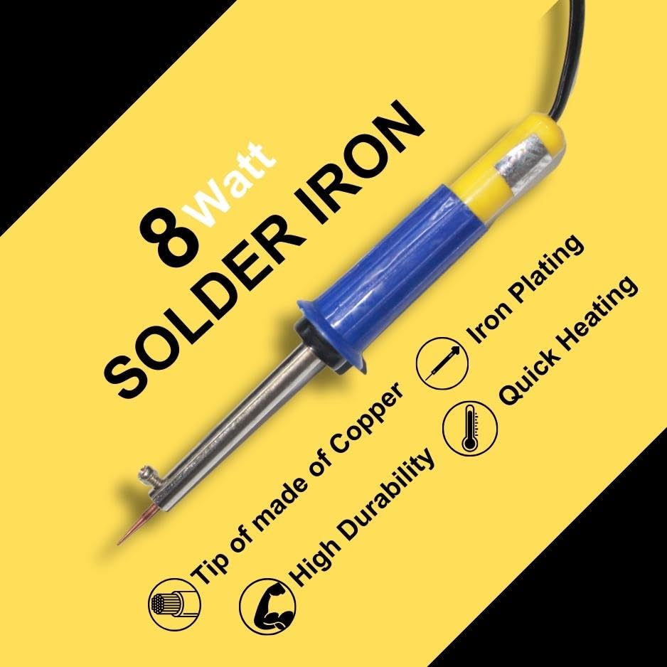 Image of Vtronix 8Watt Soldering Iron for Precision Electronics Work | Soldering Machine for Home, Industrial & Electronics Workshop Reparing with Fast Heating & Heat Resistant Handle (8W)