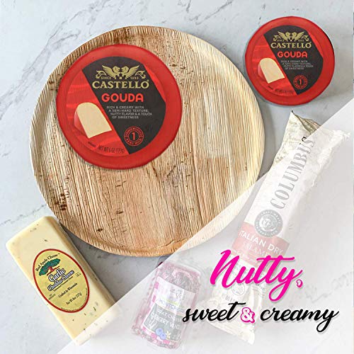 Castello Gouda Cheese With Cheese Knife - 7 Oz. - Round Block, Rich & Creamy Holland Cheese With A Semi Hard Texture, Sweet Hard Texture, Sweet Nutty Flavor - Pack Of 3 By Giftworld #TOP6