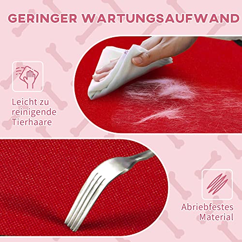 PawHut Hundeliege Outdoor, Erhöhtes Hundebett für Groß Hunde, Kühlende Haustierliege mit Waschbares Mesh robuster Metallrahmen, Haustierbett für Reisen Garten Outdoor, 122 x 92 x 23 cm, Rot