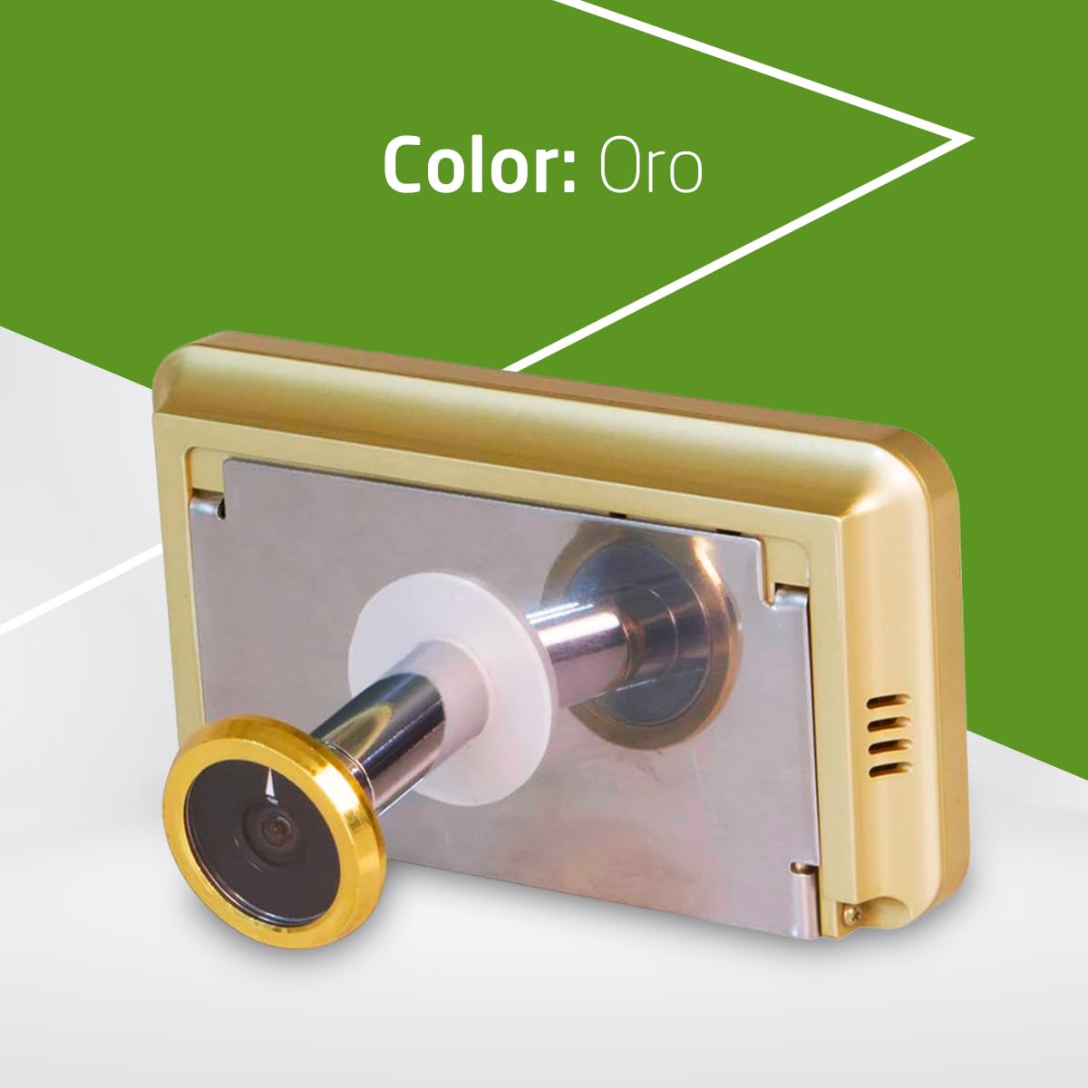 Amig - Mirilla Digital para Puertas - Pantalla LCD 4" TFT - Ángulo de Visión: 160° - Imágenes Claras - De Fácil Instalación y Uso - Color: Oro