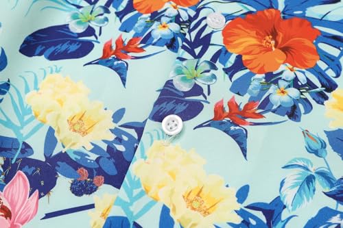 Image of Cromoncent Matching Hawaiian Outfits for Family, Dad and Son Matching Luau Beach Tropical Shirts Mommy Daughter Tropical Sets