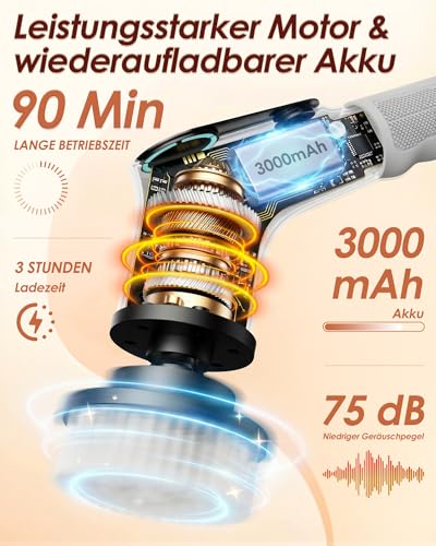 Elektrische Reinigungsbürste, 8 in 1 Electric Cleaning Brush mit austauschbaren Bohrbürstenköpfen, Wanne mopSet, Elektrische Putzbürste mit Verstellbarem Griff für Bad Küche Auto Fußboden