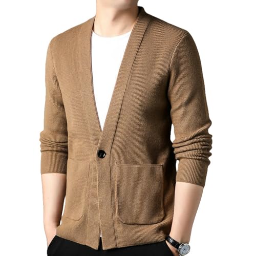 Cardigan en tricot simple pull ouvert chaud veste homme casual