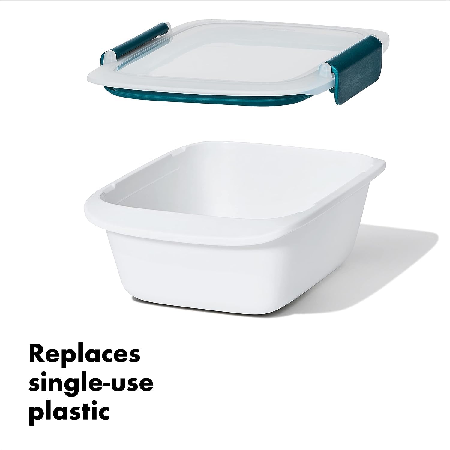 OXO Good Grips Prep & Go - Recipiente para sándwiches y sobras, 4,3 tazas/1,02 l, almacenamiento de alimentos a prueba de fugas para sándwiches y sobras, paquete de 4