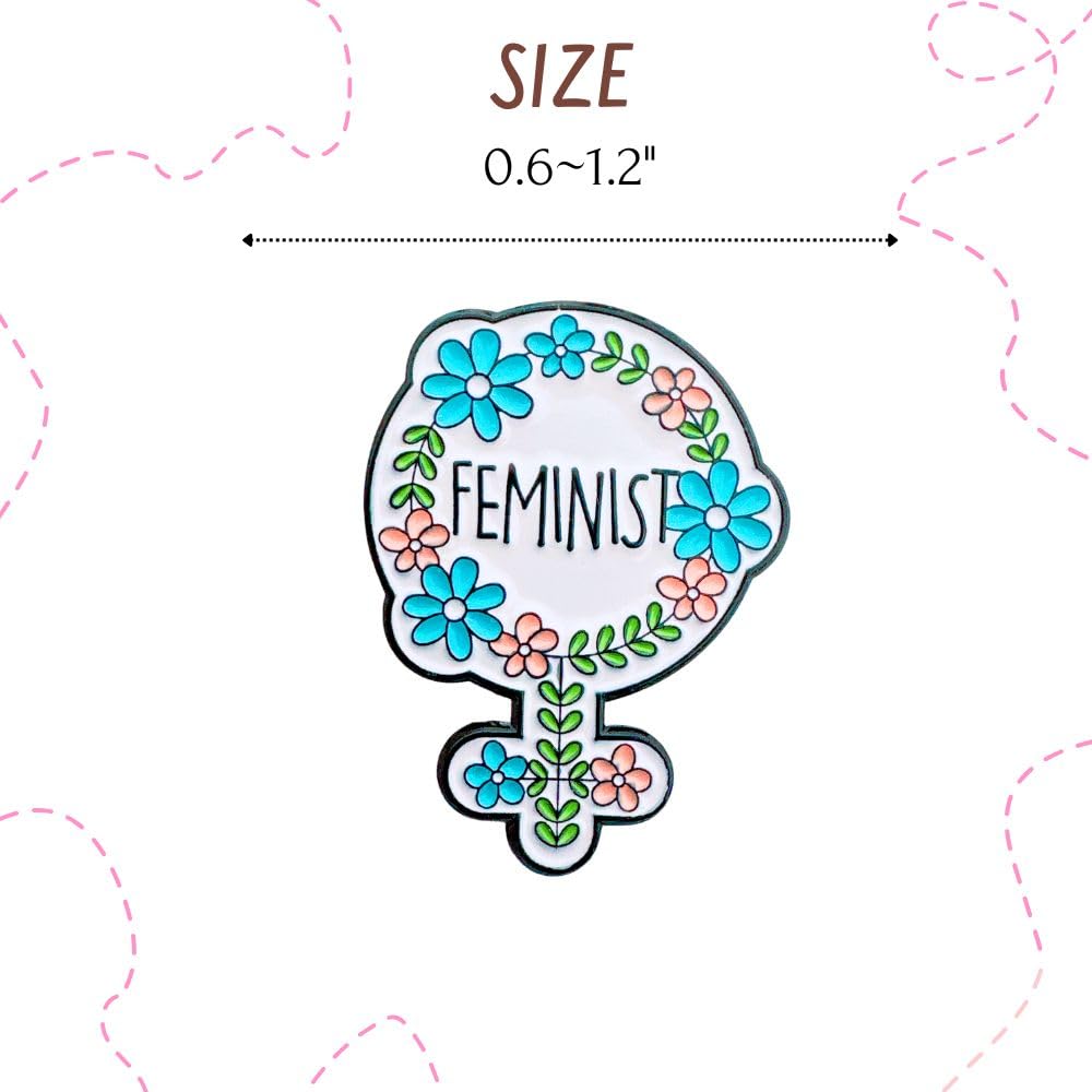 9PC Feminist Pins Brooch Enamel Pin for Girls Girly Power International Women Rights Day History Month Empowerment Feminism RBG I Dissent Ruth Human Social Juctice Vote Buttons Gifts Accessories