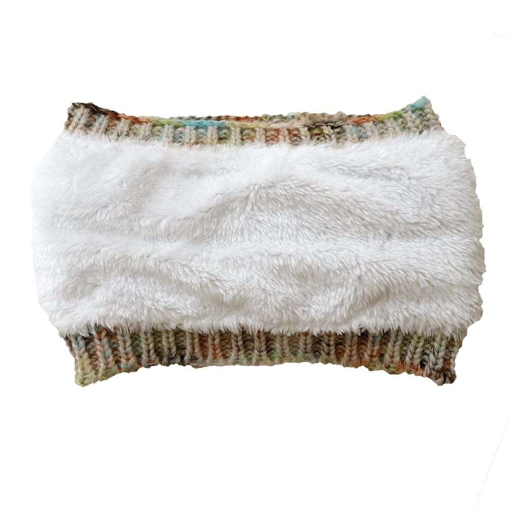 Fascia Invernale Per Capelli Donna, Morbida In Maglia E Pile, Larga, Colore Rosso, Taglia Unica (46-60 Cm) - 3