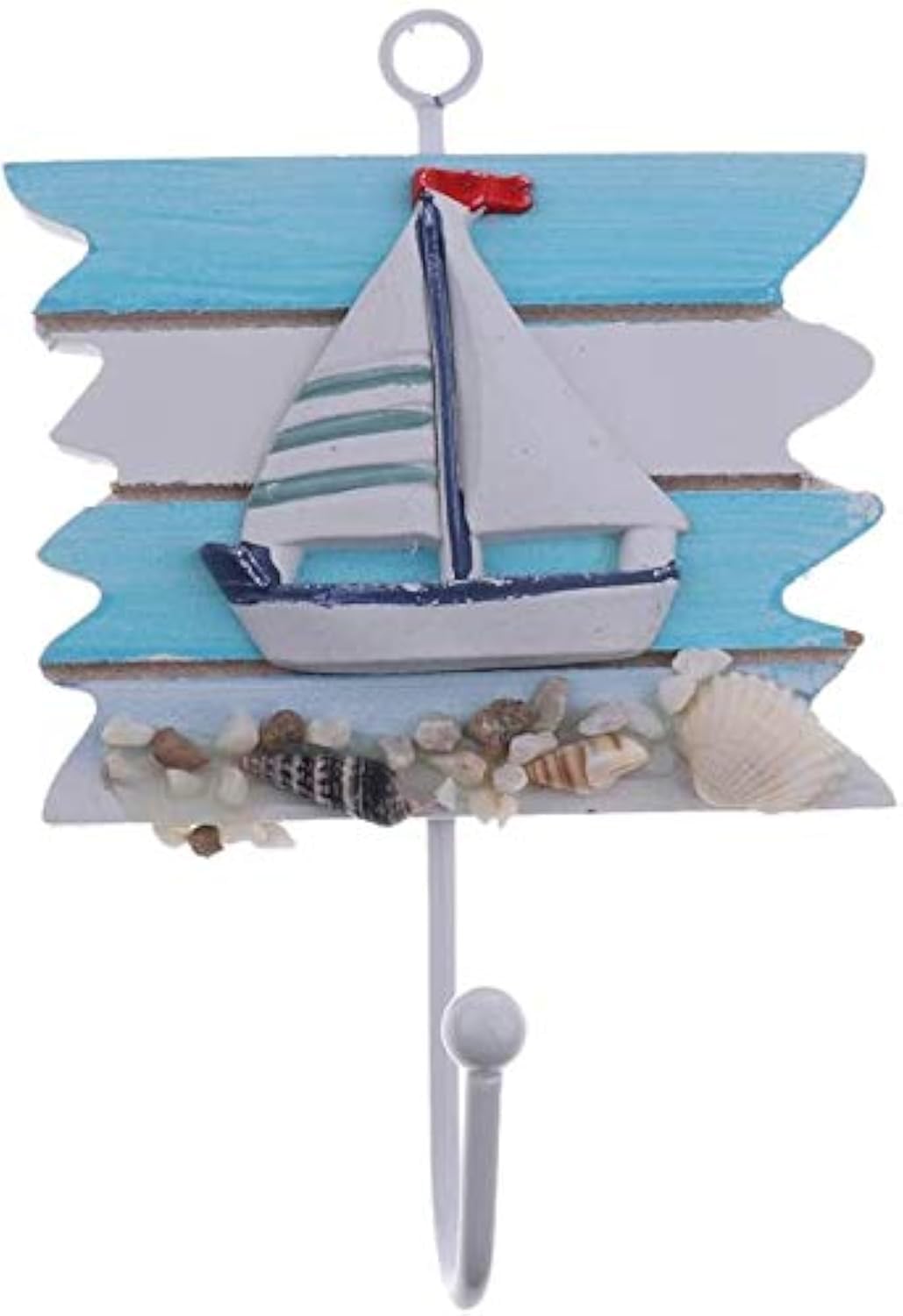Ganci Da Parete A Tema Marina - Appendiabiti In Legno Con Design A Conchiglia, Per Casa, Ingresso, Camera (Set Con 3 Ganci) - 4