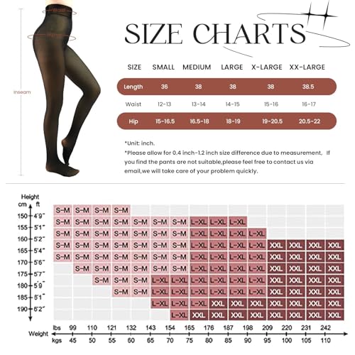 Image of X-CHENG Fleece Lined Tights Sheer Women - Fake Translucent Warm Pantyhose Leggings Sheer Thick Tights for Women