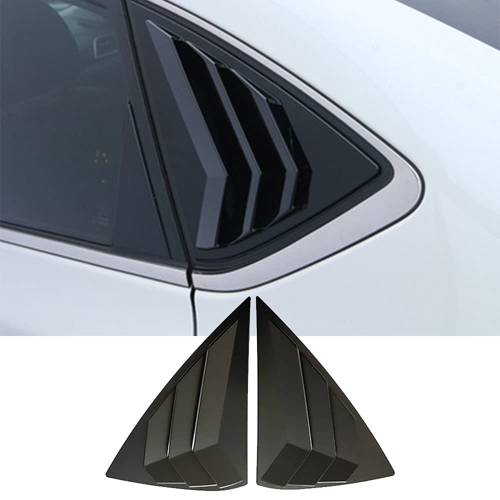 BOLTRY ABS Rear Side Window Louvers Air Vent Scoop Shades Cover Blinds Trim for Nissan Sentra 2013-2019 (Bright Black)…