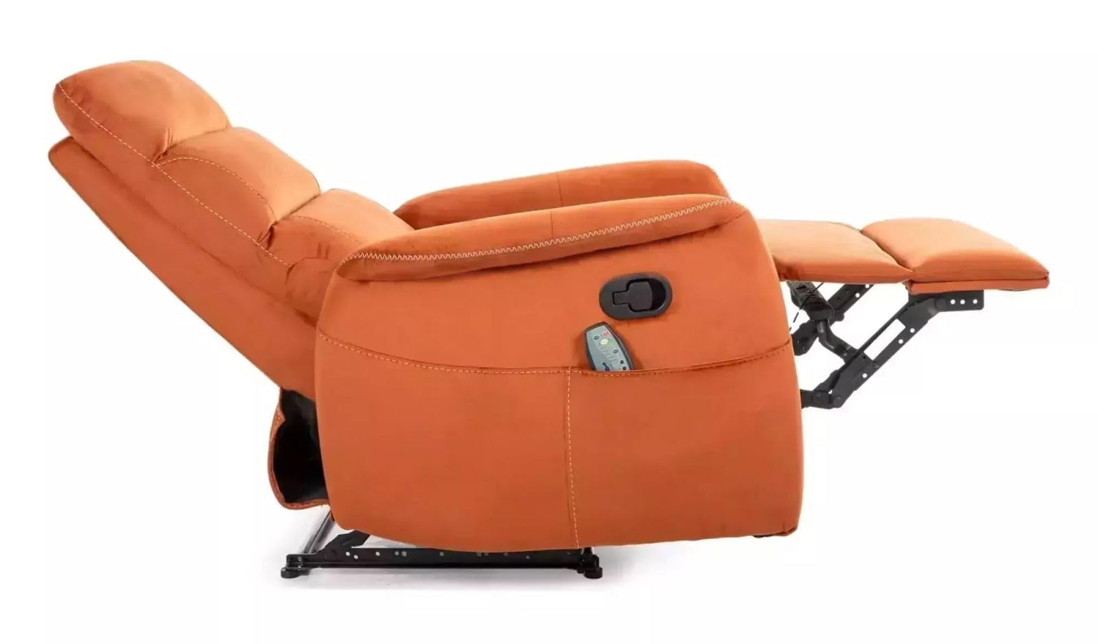 Deconation Fauteuil Relax Manuel en Velours - Gamme Solon M - Terracotta