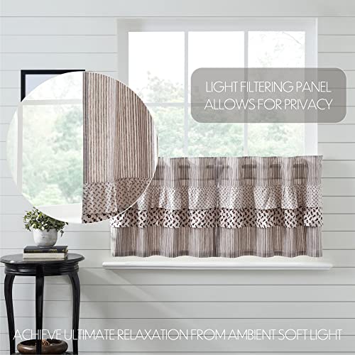 VHC-Brands-Florette-Ruffled-Patchwork-Curtain-Tier-Brown-24×36-Set-of-2 VHC Brands Florette Ruffled Patchwork Curtain Tier Brown 24×36 Set of 2