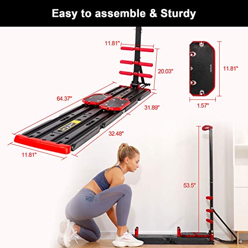 AVAH Portable Home Gym,Foldable Multi-Fit Bench Total Body Training Home Gym with Resistance Bands Bar and Push up Handles Muscle Build Exercise Equipment for Men/Women