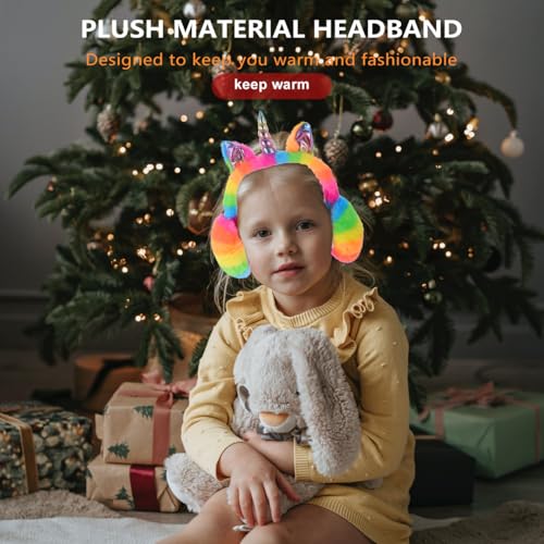 1pc Unicorn Earmuffs Foldable Ear Warmers Winter Earmuff Ear Cover Womens Ear Muffs Fuzzy Fleece Earmuff Winter Headband Fur Headband Winter Ear Muff Heater Plush Miss Adjustable2