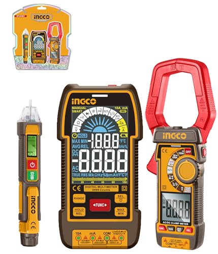 Image of INGCO Electrical Test Kit 12V~1000V Voltage Detector 1000V Digital Multimeter 1200A AC /DC Digital Clamp Meter COS24069