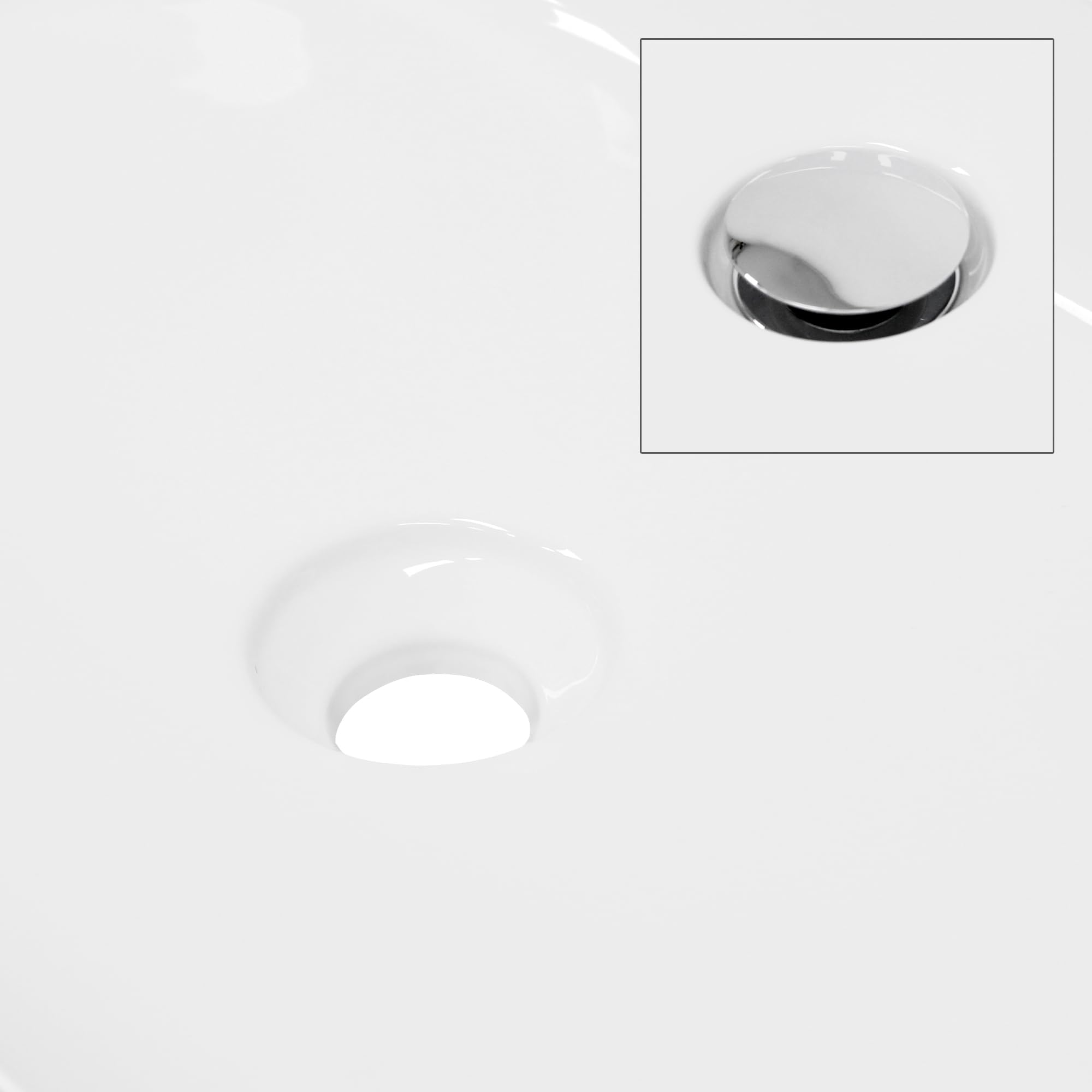 LuxeBath Waschbecken Keramik 605x380x125 mm oval Weiß mit Ablaufgarnitur Silber, Aufsatzwaschbecken für Badezimmer/Gäste-WC, Modernes Aufsatzbecken, Waschtisch Waschschale Waschplatz Handwaschbecken