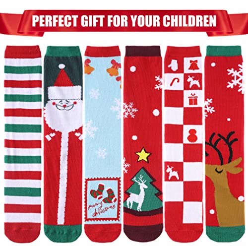 Image of FNOVCO Girls Knee High Socks Cartoon Animal Patterns Cotton Over Calf Socks