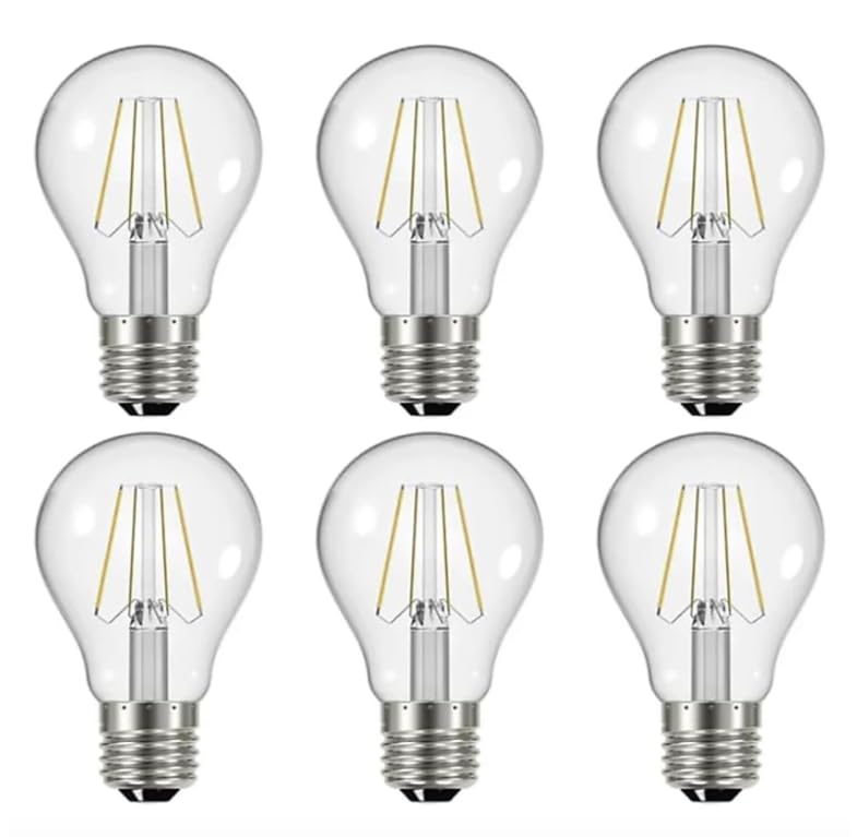 Ampoules LED E27 standard A60 GLS blanc chaud 2700K longue durée 6x