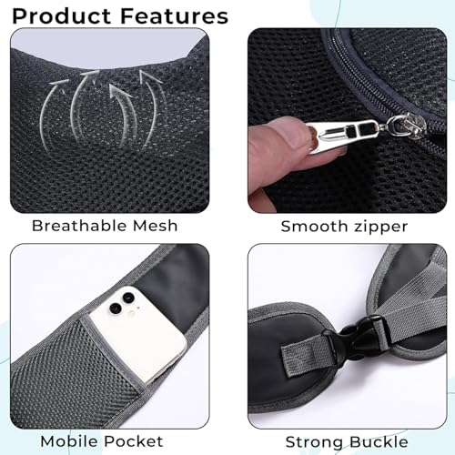 Image of Kraptick Pet Sling Carrier, Pet Carrier Bag for Shitzu Puppy, Cat, Rabbit with Comfortable Adjustable Pouch Single Shoulder Carry Tote Handbag for Pets (Large, Sky Blue)