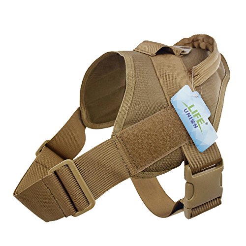 Lifeunion Tactical Dog Vest Nylon Patrol Waterproof K9 Service Dog Vest Harness for Training Hiking Outdoor Sports (Coyote Brown, S)